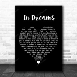 Roy Orbison In Dreams Black Heart Song Lyric Art Print - Canvas Print Wall Art Home Decor