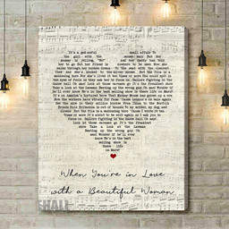 Dr. Hook & The Medicine Show When You're In Love With A Beautiful Woman Script Heart Song Lyric Art Print - Canvas Print Wall Art Home Decor