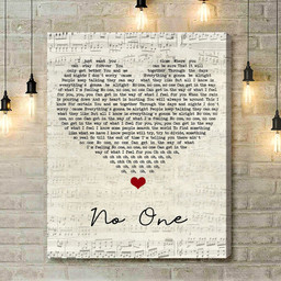 Alicia Keys No One Script Heart Song Lyric Art Print - Canvas Print Wall Art Home Decor