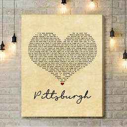 The Amity Affliction Pittsburgh Vintage Heart Song Lyric Art Print - Canvas Print Wall Art Home Decor