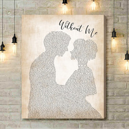Halsey Without Me Man Lady Bride Groom Wedding Song Lyric Art Print - Canvas Print Wall Art Home Decor