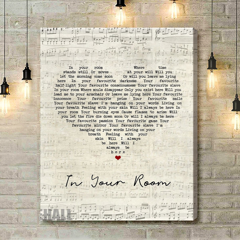 Depeche Mode In Your Room Script Heart Song Lyric Wall Art Print - Canvas Print Wall Art Home Decor