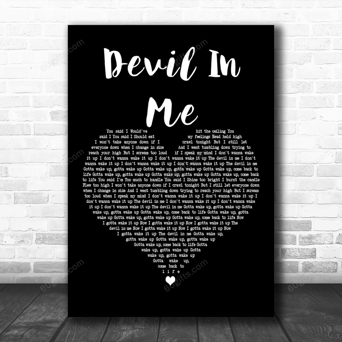 Halsey Devil In Me Black Heart Decorative Art Gift Song Lyric Print - Canvas Print Wall Art Home Decor