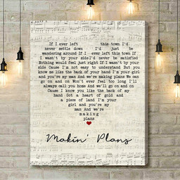 Miranda Lambert Makin' Plans Script Heart Song Lyric Music Art Print - Canvas Print Wall Art Home Decor