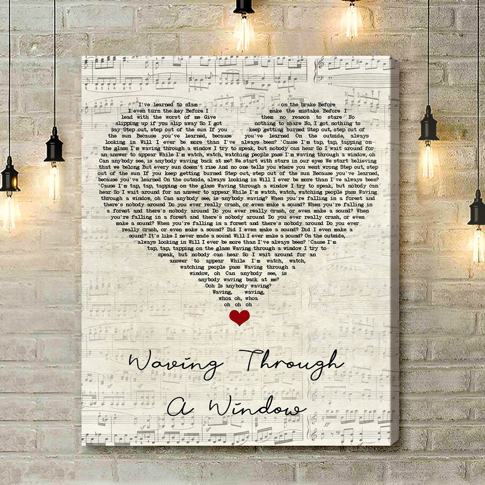 Dear Evan Hansen Owl City Waving Through A Window Script Heart Song Lyric Art Print - Canvas Print Wall Art Home Decor