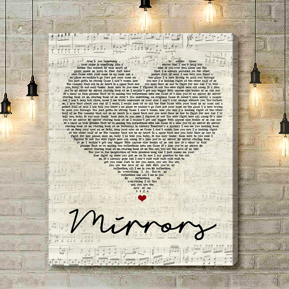 Justin Timberlake Mirrors Script Heart Song Lyric Art Print - Canvas Print Wall Art Home Decor