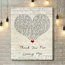 Bon Jovi Thank You For Loving Me Script Heart Song Lyric Art Print - Canvas Print Wall Art Home Decor