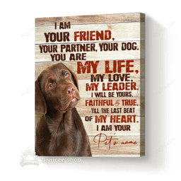 Personalized Photo And Name Housewarming Gifts Dog Memorial Decor I Am Your Friend - Pet Lovers Customized Canvas Print Wall Art