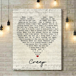 Creep Radiohead Script Heart Song Lyric Art Print - Canvas Print Wall Art Home Decor