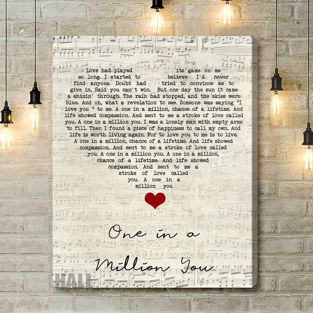 Larry Graham One In A Million You Script Heart Song Lyric Quote Music Art Print - Canvas Print Wall Art Home Decor