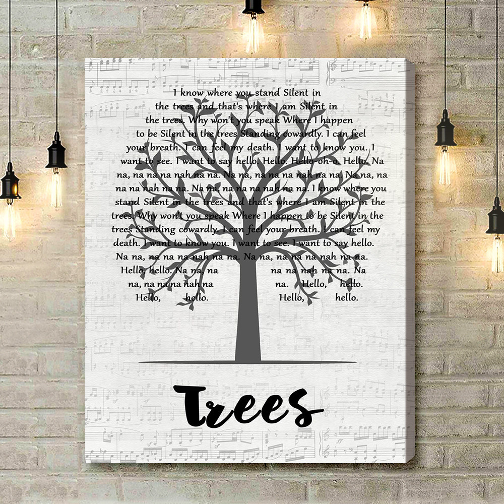 Twenty One Pilots Trees Music Script Tree Song Lyric Quote Music Art Print - Canvas Print Wall Art Home Decor