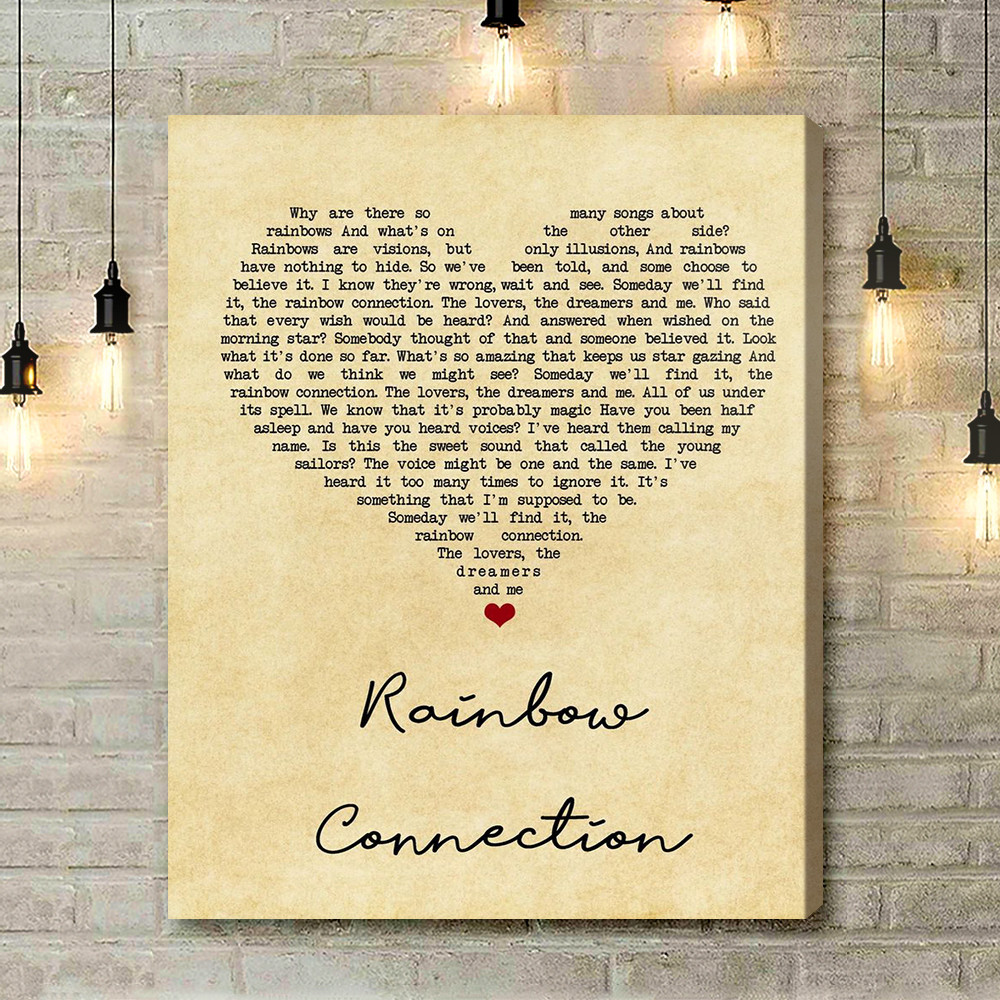 The Muppets Rainbow Connection Vintage Heart Song Lyric Art Print - Canvas Print Wall Art Home Decor