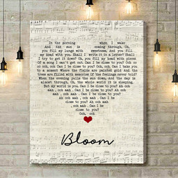 The Paper Kites Bloom Script Heart Song Lyric Art Print - Canvas Print Wall Art Home Decor