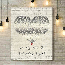 Hootie & The Blowfish Lonely On A Saturday Night Script Heart Song Lyric Art Print - Canvas Print Wall Art Home Decor