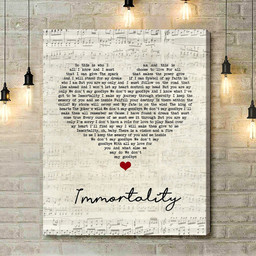 Celine Dion Immortality Script Heart Song Lyric Art Print - Canvas Print Wall Art Home Decor