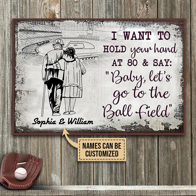 Personalized Valentine's Day Gifts Baseball Couple Sketch Best Anniversary Wedding Gifts - Customized Canvas Print Wall Art Home Decor