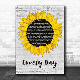 Dixie Chicks Wide Open Spaces Grey Script Sunflower Decorative Art Gift Song Lyric Print - Canvas Print Wall Art Home Decor