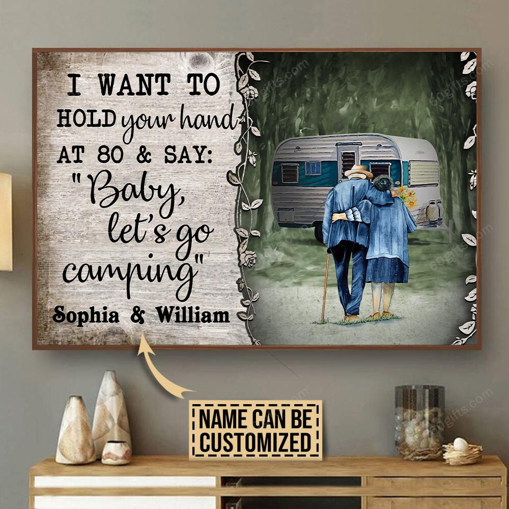 Personalized Valentine's Day Gifts Camping Baby Let's Go Best Anniversary Wedding Gifts - Customized Canvas Print Wall Art Home Decor