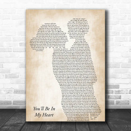 Phil Collins You'll Be In My Heart Mother & Child Song Lyric Art Print - Canvas Print Wall Art Home Decor