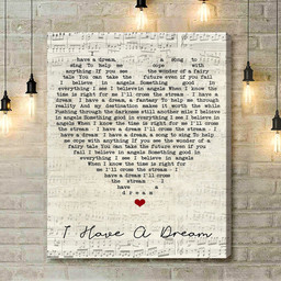 I Have A Dream ABBA Script Heart Song Lyric Art Print - Canvas Print Wall Art Home Decor