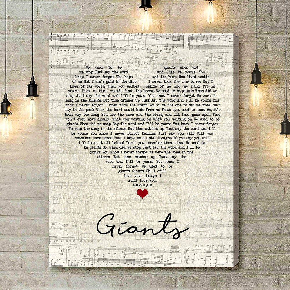 Dermot Kennedy Giants Script Heart Song Lyric Art Print - Canvas Print Wall Art Home Decor