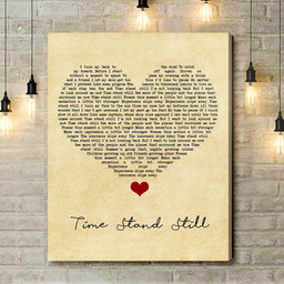 Rush Time Stand Still Vintage Heart Song Lyric Quote Music Art Print - Canvas Print Wall Art Home Decor
