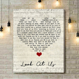 Vince Gill Look At Us Script Heart Song Lyric Quote Music Art Print - Canvas Print Wall Art Home Decor