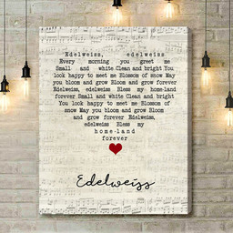 Julie Andrews Edelweiss Script Heart Song Lyric Art Print - Canvas Print Wall Art Home Decor