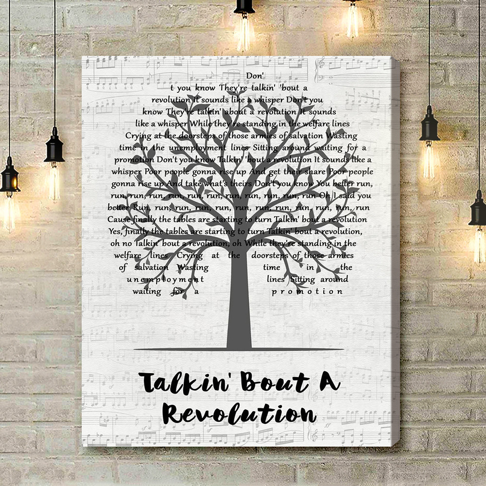 Tracy Chapman Talkin_ Bout A Revolution Music Script Tree Song Lyric Art Print - Canvas Print Wall Art Home Decor