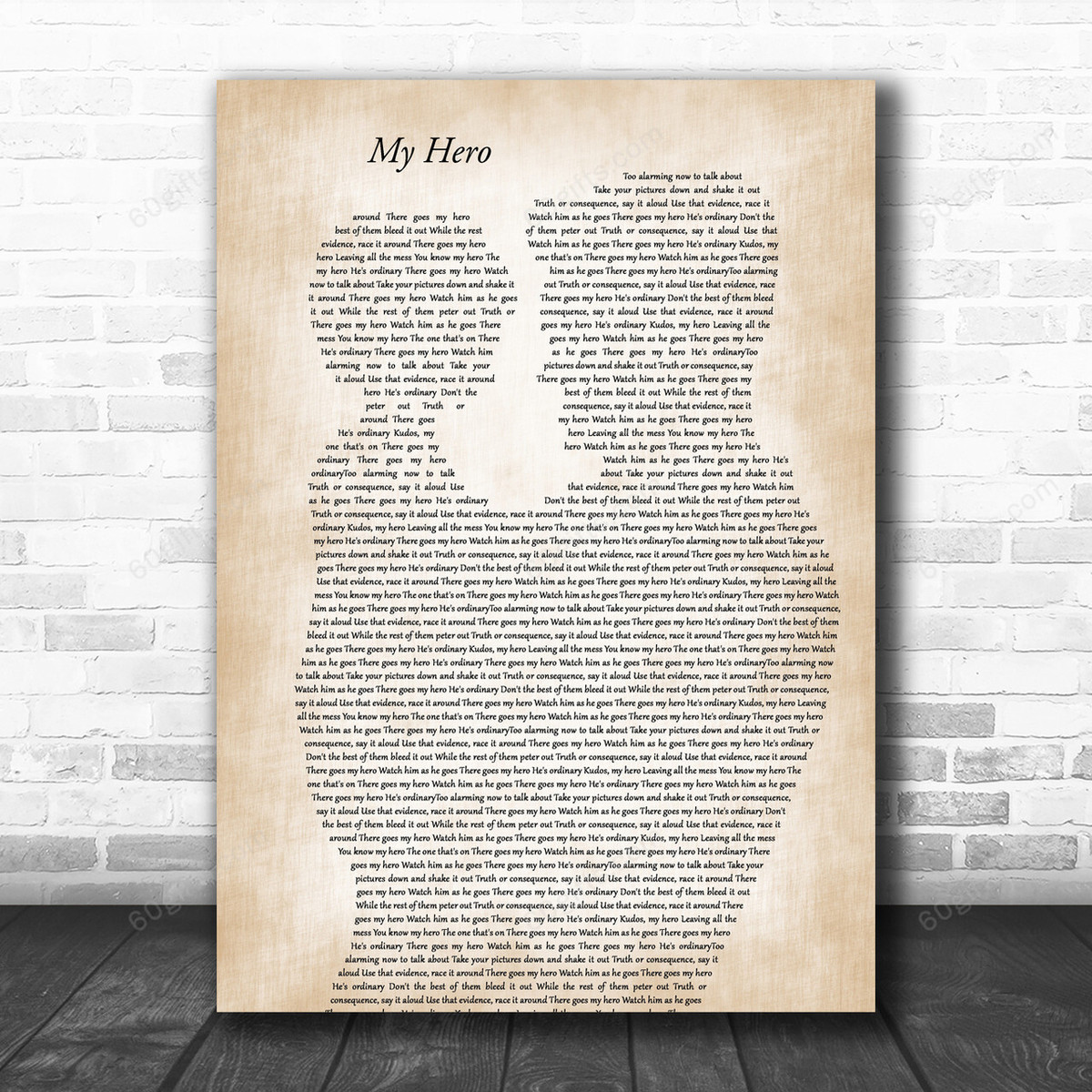 Foo Fighters My Hero Father & Child Song Lyric Art Print - Canvas Print Wall Art Home Decor