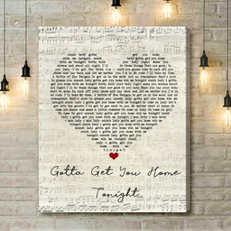 Eugene Wilde Gotta Get You Home Tonight Script Heart Song Lyric Music Art Print - Canvas Print Wall Art Home Decor