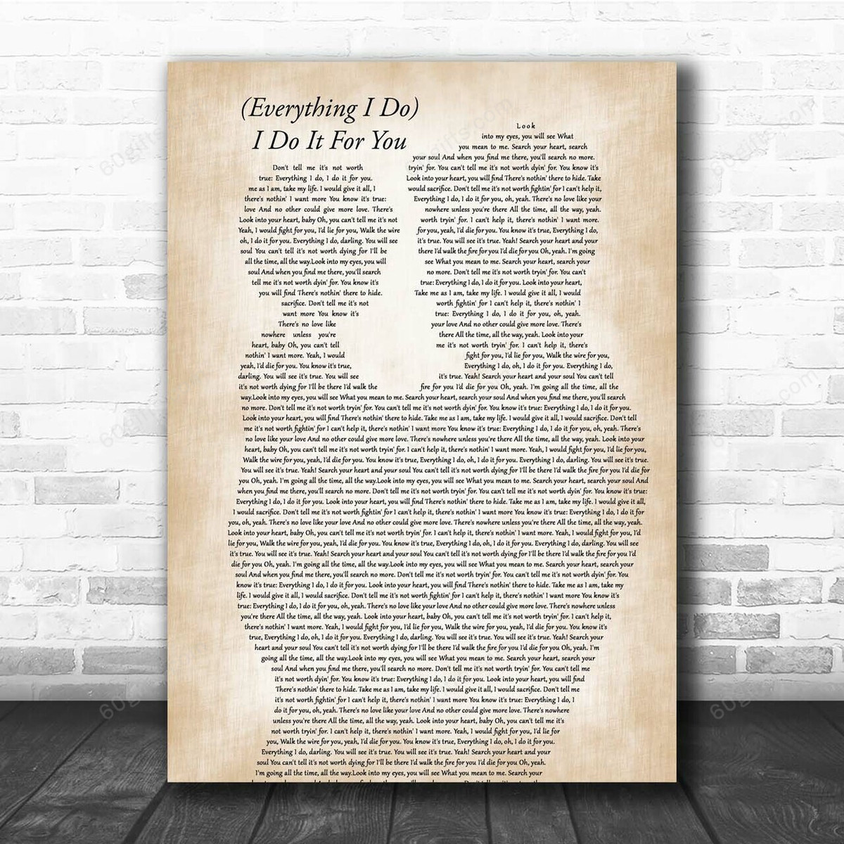 Bryan Adams (Everything I Do) I Do It For You Father & Child Song Lyric Art Print - Canvas Print Wall Art Home Decor