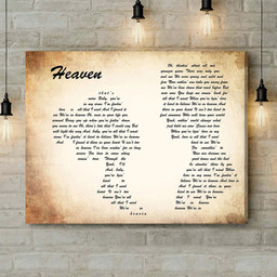 Bryan Adams Heaven Man Lady Couple Song Lyric Art Print - Canvas Print Wall Art Home Decor