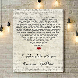 The Beatles I Should Have Known Better Script Heart Song Lyric Art Print - Canvas Print Wall Art Home Decor