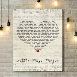 Jimmy Buffett Little Miss Magic Script Heart Song Lyric Art Print - Canvas Print Wall Art Home Decor
