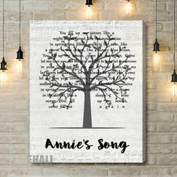 John Denver Annie_s Song Music Script Tree Song Lyric Quote Music Art Print - Canvas Print Wall Art Home Decor