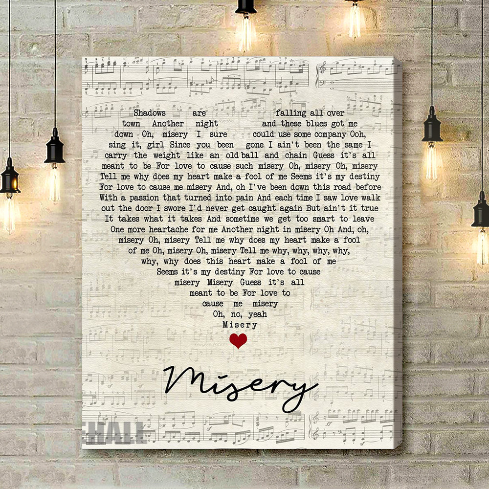 Pink Feat. Steven Tyler Misery Script Heart Song Lyric Art Print - Canvas Print Wall Art Home Decor