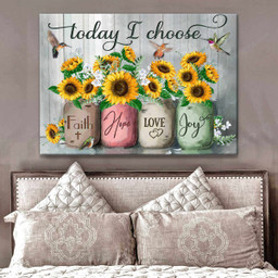 Housewarming Gifts Floral Decor Faith Hope Love Joy - Hummingbird Canvas Print Wall Art Home Decor