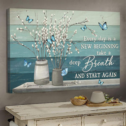 Housewarming Gifts Christian Decor Jesus Every Day Is A New Beginning Butterfly - Canvas Print Wall Art Home Decor