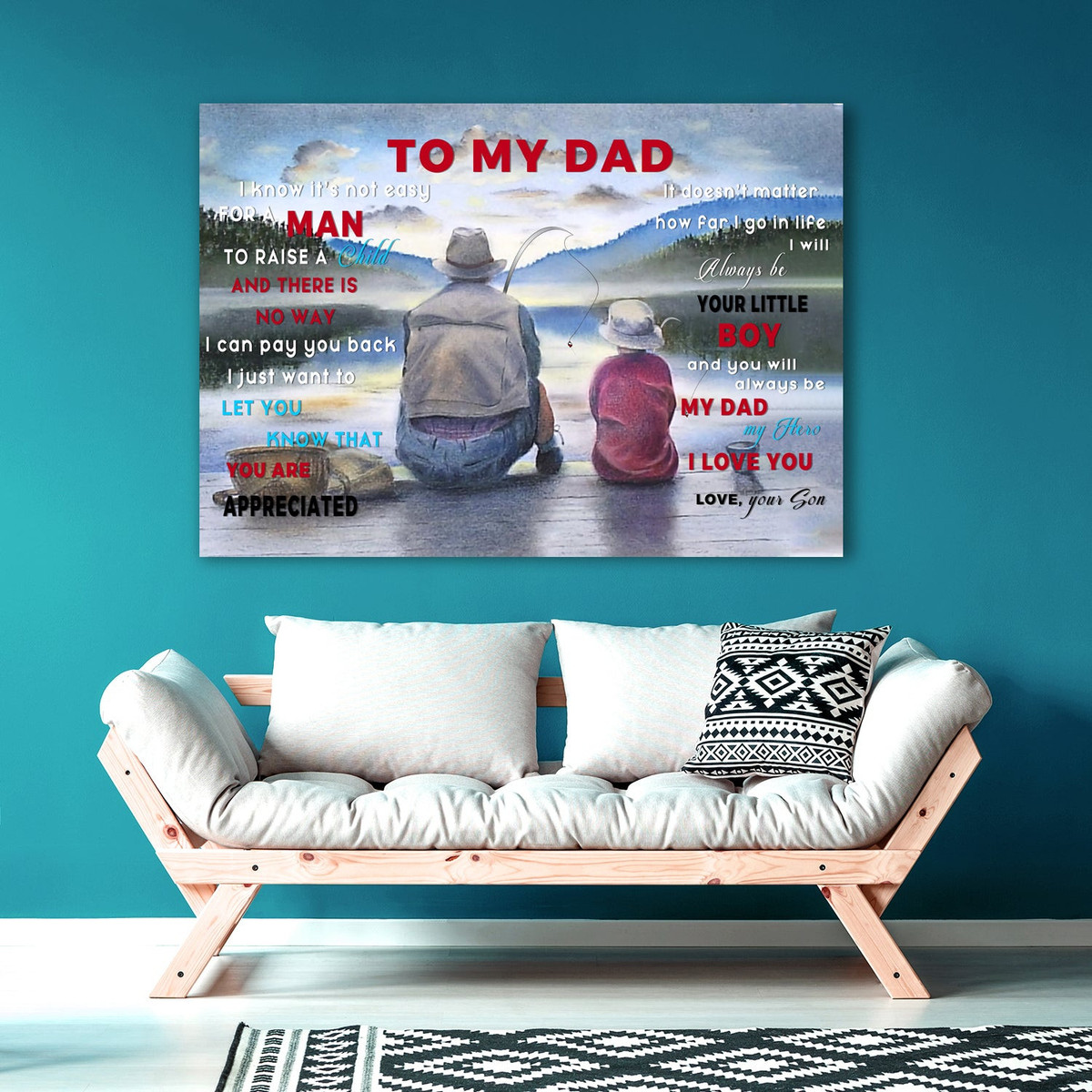 Fishing To My Dad Gift For Dad Canvas Print Frames Canvas Print Frames Painting  Aeticon Wrapped Canvas 8x10in