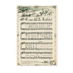 Christmas Carol Decoration Gift Ideas O Come All Ye Faithful Christian Anthem Hymn Praise and Worship Song Matte Canvas