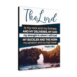 Scripture Canvas The Lord is My Rock Psalm 18:2 KJV Christian Wall Art Bible Verse Print Ready to Hang