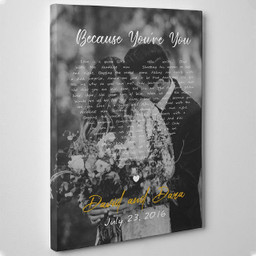 Personalized Canvas Gift For Women, Customize Photo Love Song Lyrics