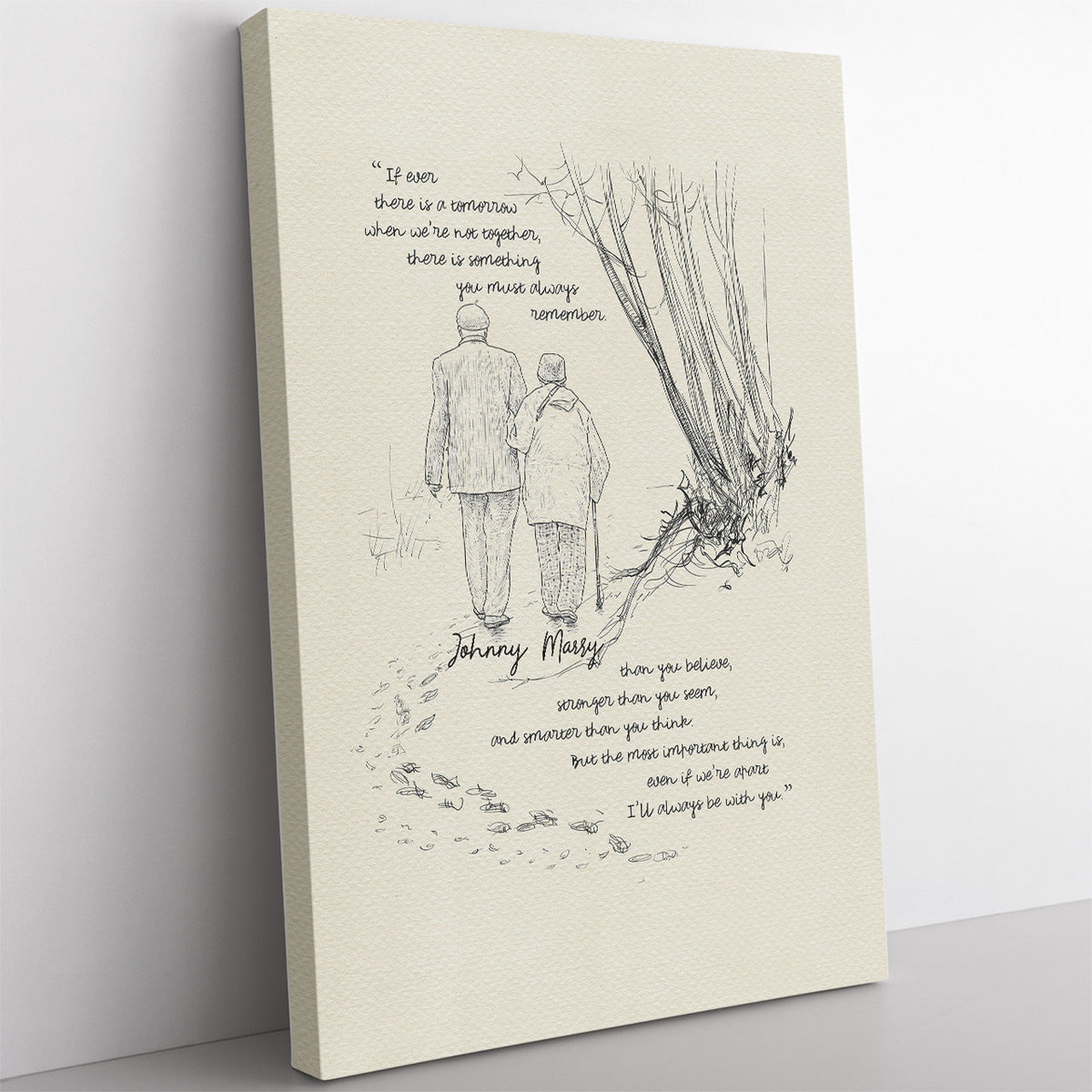 Anniversary Canvas Loving Quote for Old Man and Woman, You Are Braver Than You Believe Canvas for Wife