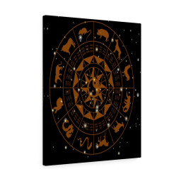 Chinese Horoscope Wheel Ready To Hang Stretched Canvas Wall Art