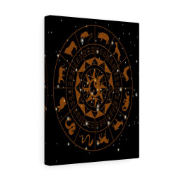 Chinese Horoscope Wheel Ready To Hang Stretched Canvas Wall Art