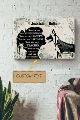 Belgian Malinois Girl Therapist Best Friend Personalized Canvas Animal Gift For Dog Lover Dog Foster Puppy Fan Canvas Gallery Painting Wrapped Canvas Framed Gift Idea Framed Prints, Canvas Paintings Wrapped Canvas 16x24