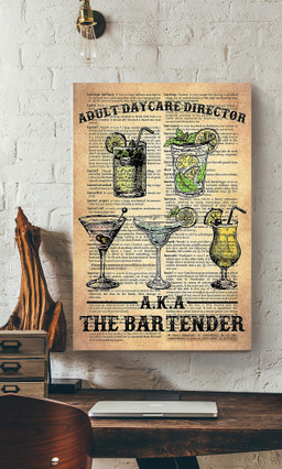 Adult Day Care Direction Aka The Bartender Cocktail Wine For Canvas Gallery Painting Wrapped Canvas Framed Gift Idea Framed Prints, Canvas Paintings Wrapped Canvas 20x30