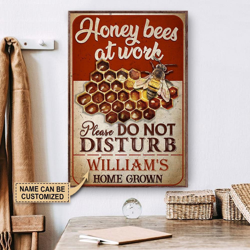 Aeticon Gifts Personalized Honey Bees At Work Do Not Disturb Canvas Home Decor Wrapped Canvas 8x10