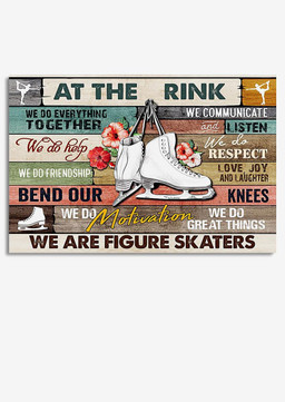 At The Rink We're Figure Skaters Inspiration Quote Gift For Ice Skating Lover Dancer Framed Prints, Canvas Paintings Wrapped Canvas 12x16